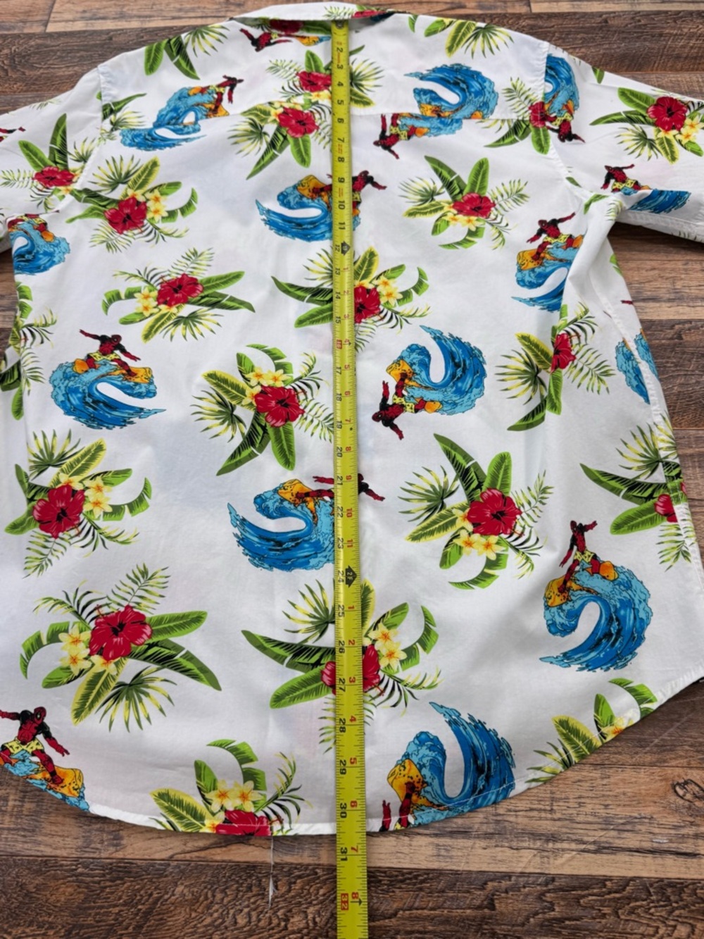 Marvel Deadpool Hawaiian Surf Button-Down Short-Sleeve Shirt, Men's Size Large - Picture 9 of 11